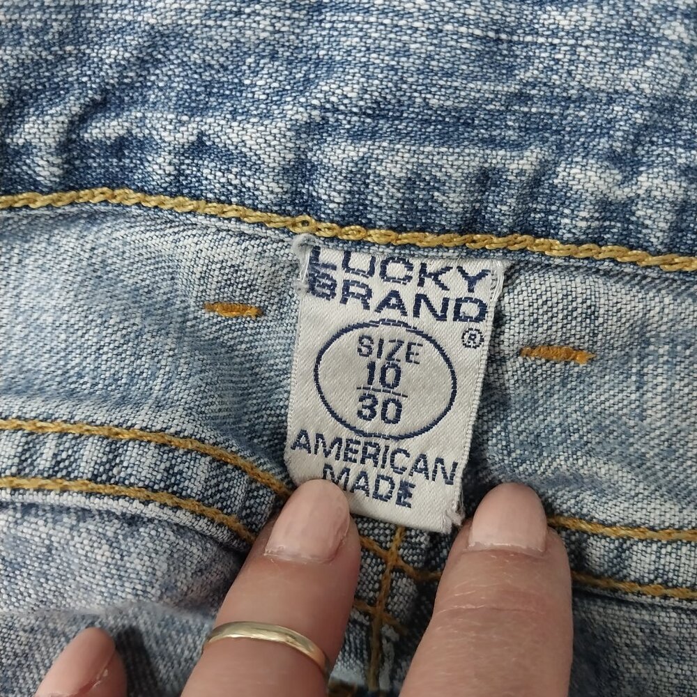 3445 Size 10 Lucky Brand Upcycled Bell-Bottoms In White. - Picture 7 of 8
